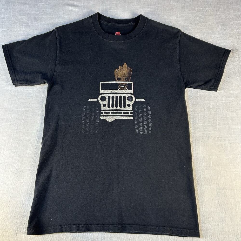 Guardians of‎ the Galaxy Groot Jeep Hanes Tagless Graphic Tee Shirt Small